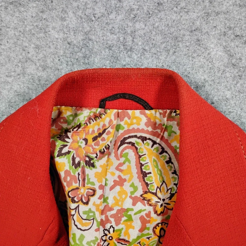 Vintage Montgomery Ward 70s Leisure Jacket Red Paisley Lining Mens 40 Bow Tie